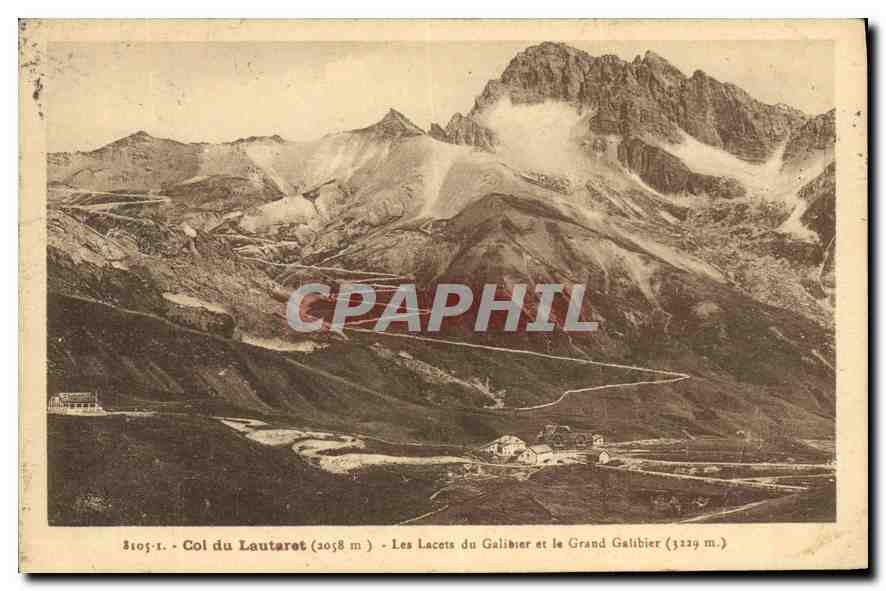 Col du Lautaret (2058 m) — Les Lacets du Galibier et le Grand Galibier (3229 m) — A. Hourlier, Grenoble