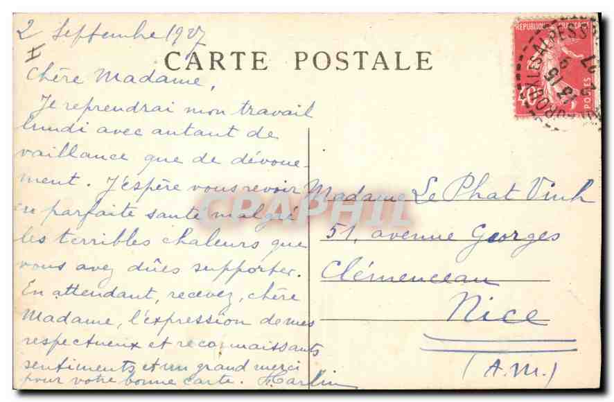 Le Lautaret — Hôtel du P.L.M. (2110 m) et le Massif de la Meije — E.R. — Dauphiné — Achterkant