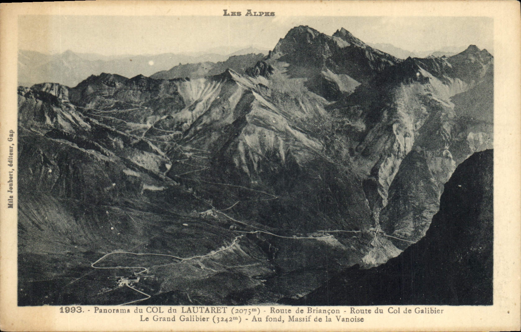 Panorama du Col du Lautaret — Massif de la Vanoise — éditeur Mile Joubert, Gap