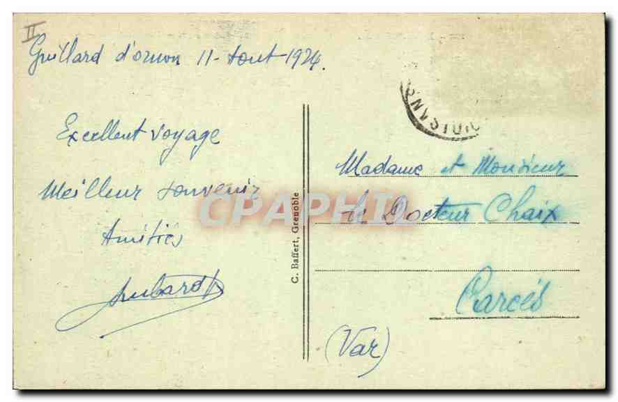 Dauphiné — Le Lautaret et la Chaîne du Grand Galibier (3242 m.) — C. Baffert, Grenoble — Verso