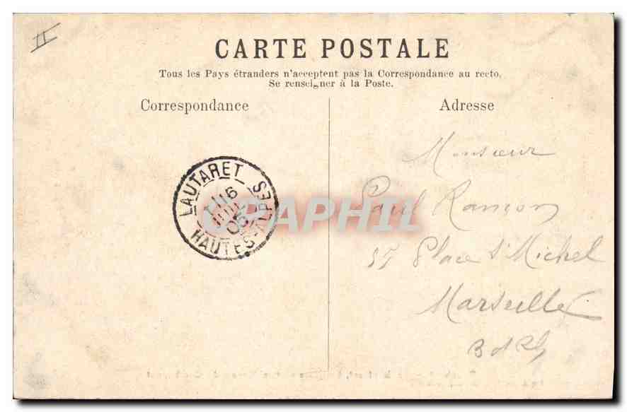 Dauphiné — Le Lauvaret, les Hôtels et le Massif du Combeynot — Papeterie des Alpes Eug. Robert, Grenoble — Reverso
