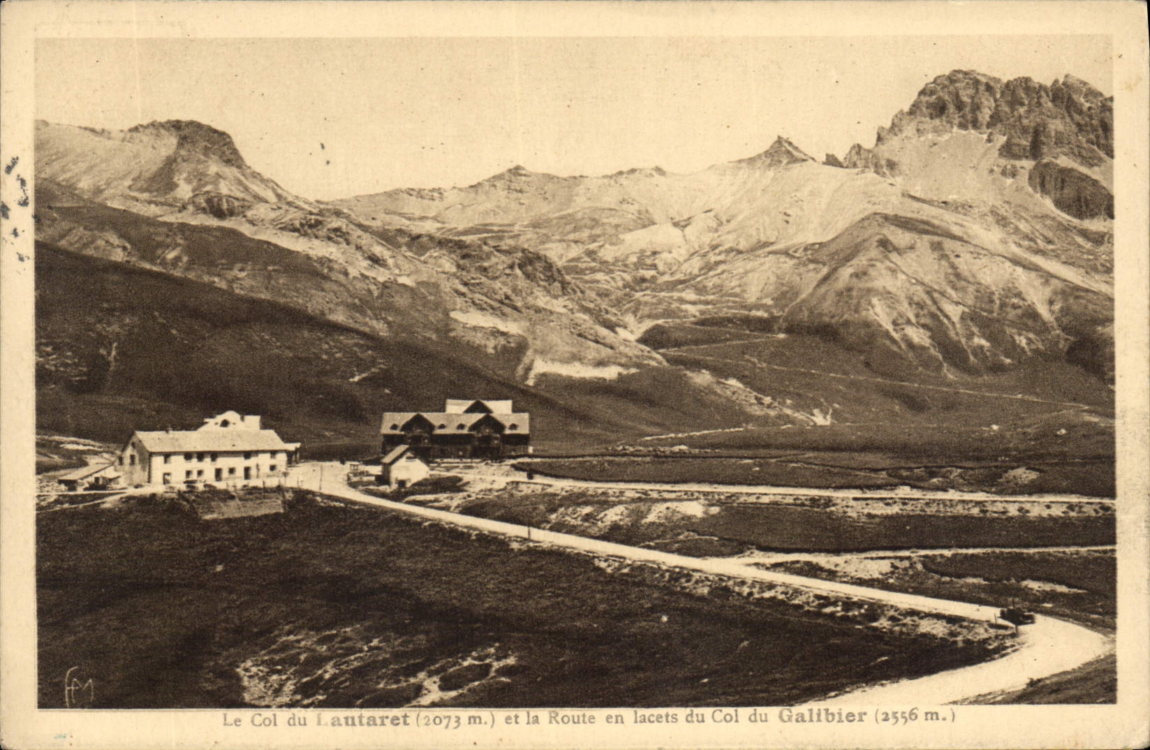 Le Col du Lautaret (2073 m.) et la Route en lacets du Col du Galibier (2556 m.) — Éditions Marinotto Frères, n°126