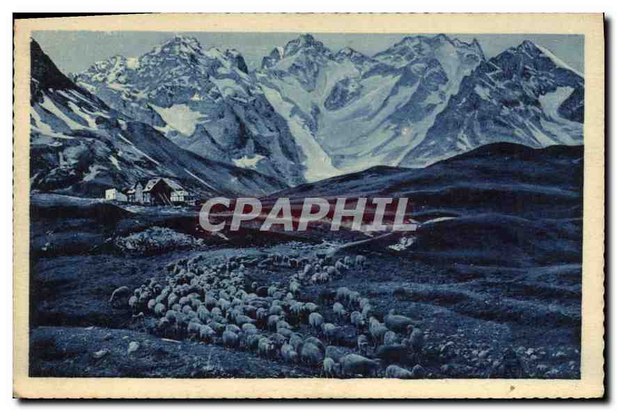 Dauphiné - Le COL DU LAUTARET (2056 m.) et la Meije (3987 m.) — Montagnes alpines — Dauphine Pagayer, Grenoble