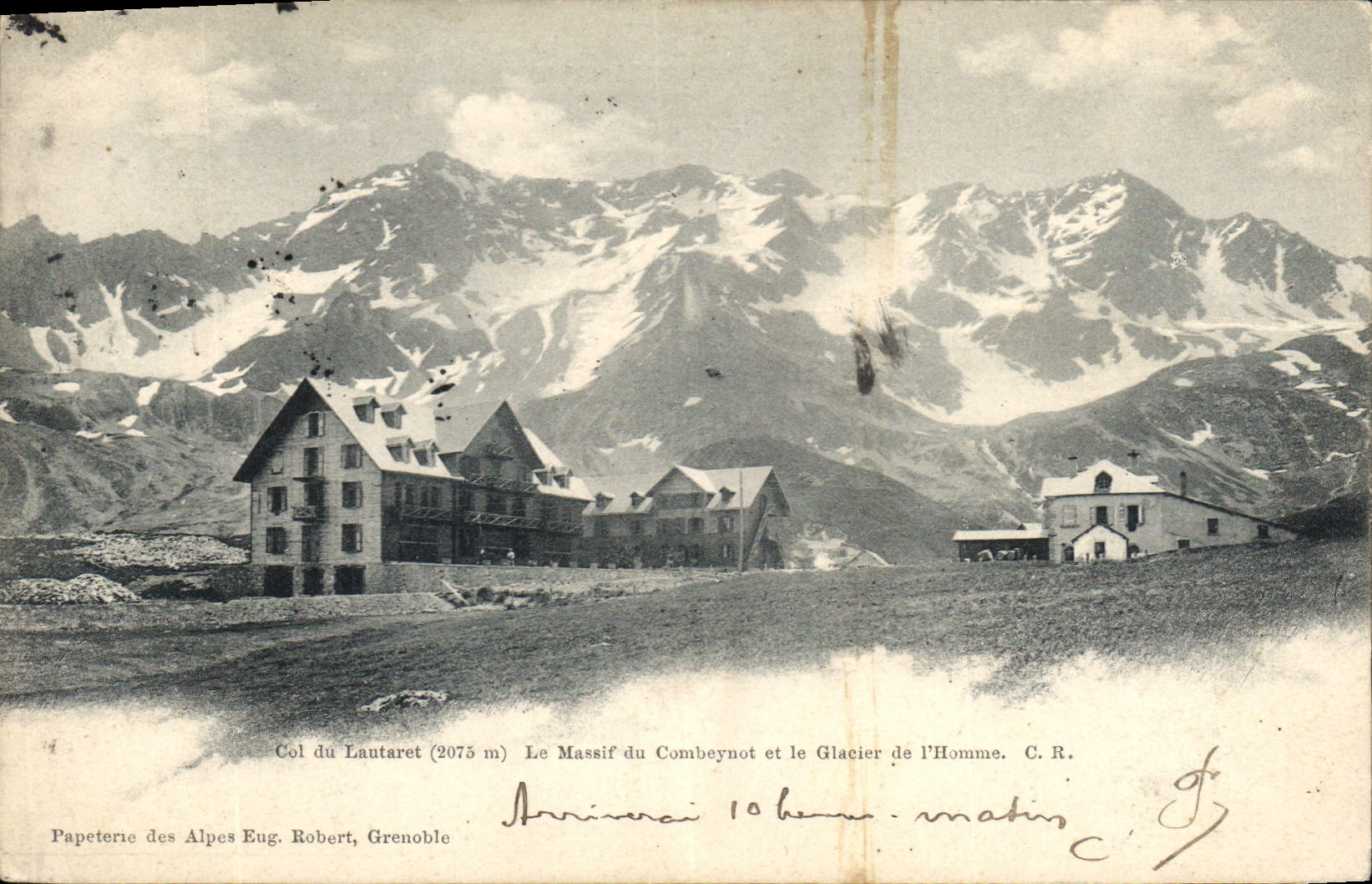 Col du Lautaret (2075 m) — Le Massif du Combeynot et le Glacier de l'Homme — Papeterie des Alpes Eug. Robert, Grenoble