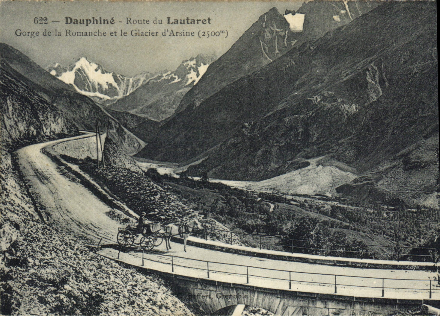Dauphiné - Route du Lautaret - Gorge de la Romanche et le Glacier d'Arsine (2500m) — Chaffert, Grenoble