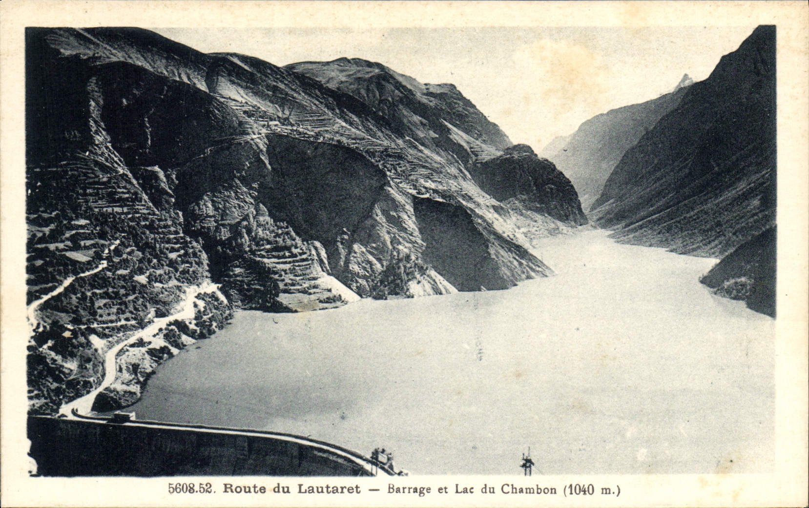 Route du Lautaret — Staudamm und See von Chambon (1040 m.) — A. Hourlier, La Tronche (Isère)