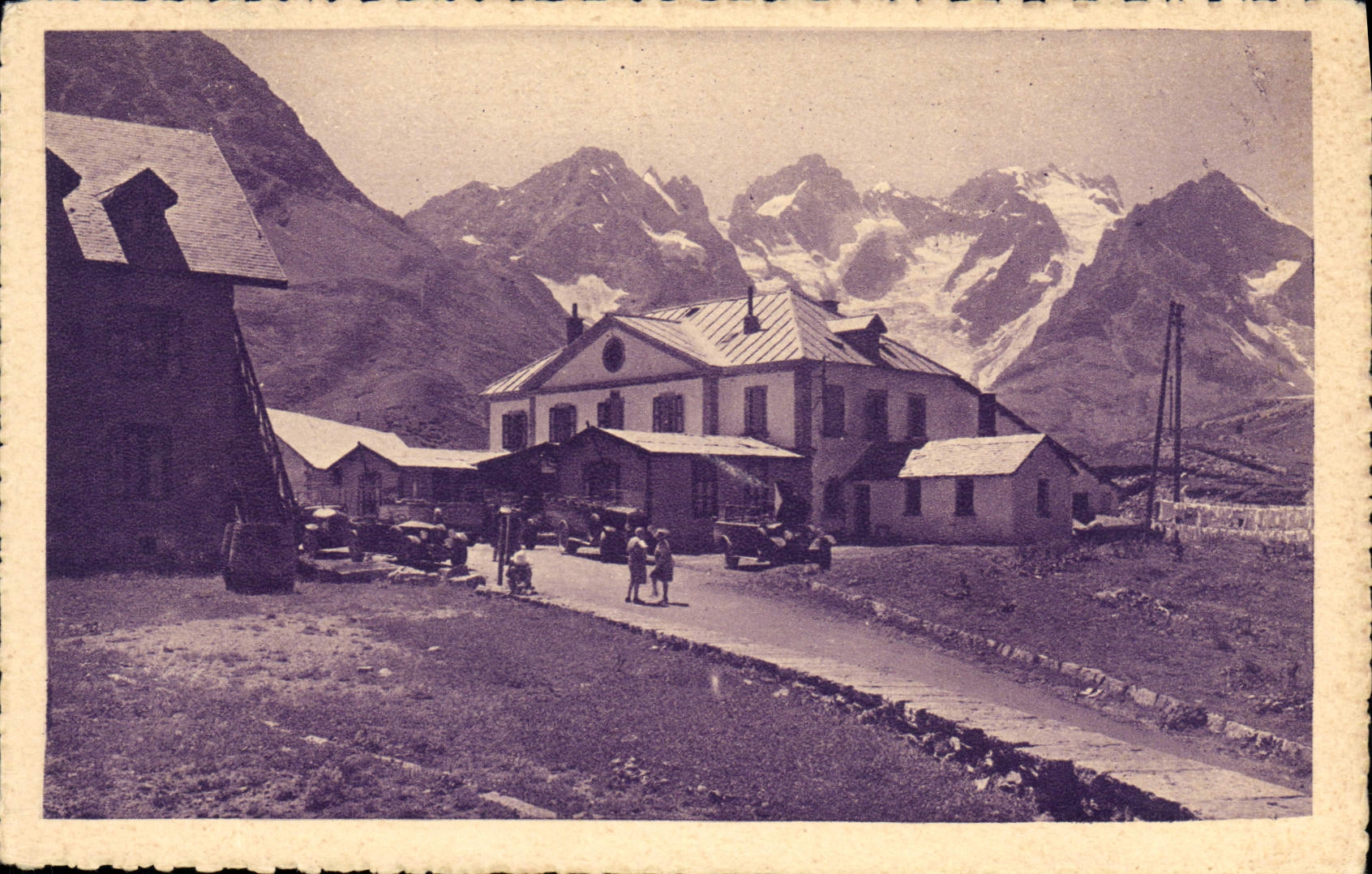 Col du Lautaret — L'Hôtel des Glaciers et la Meije (3.987 m.) — A. Mallart, Grenoble