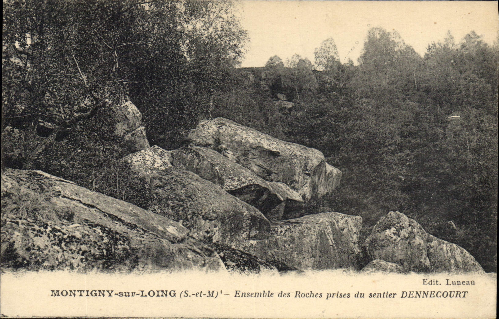 Montigny-sur-Loing (S.-et-M.) — Ensemble des Roches prises du sentier DenneCourt — Edit. Luneau