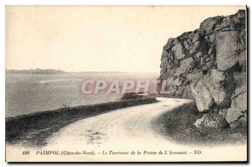 Paimpol (Côtes-du-Nord) — Le Tournant de la Pointe de L'Arcouest — CPAPHIL n°408