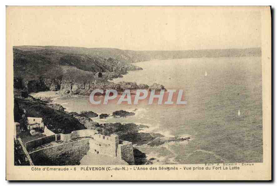 Plévenon (C.-du-N.) - L'Anse des Sévignés - Vue prise du Fort La Latte — Édit A. Benoit, Dinan