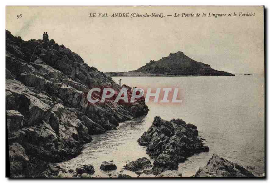 Le Val-André (Côtes-du-Nord) — La Pointe de la Linguare et le Verdelet — Éditeur Paul, n° 98