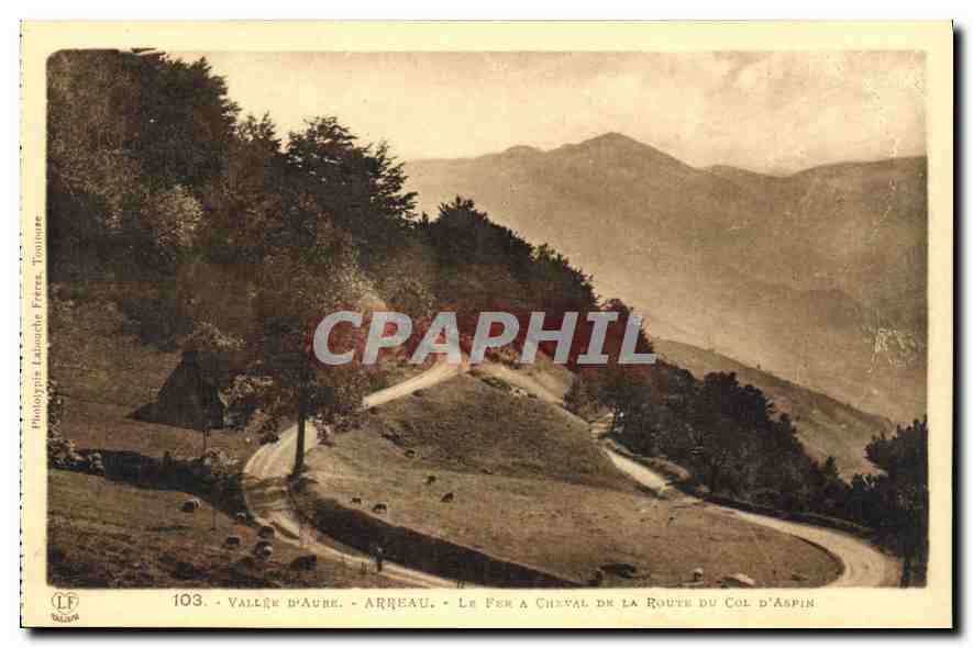 CPA Vallee d'Aure Arreau Le fer a Cheval de la Route du Col d'Aspin