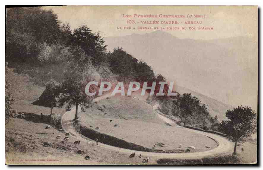CPA Les Pyrenees Centrales Vallee d'Aure Arreau Le fer a cheval de la Route de Col d'Aspin