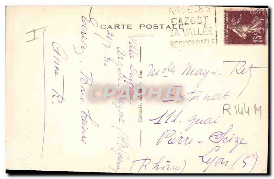 Argelès-Cazost (H.P.) — La Terrasse et Pic de Viscos — Rückseite