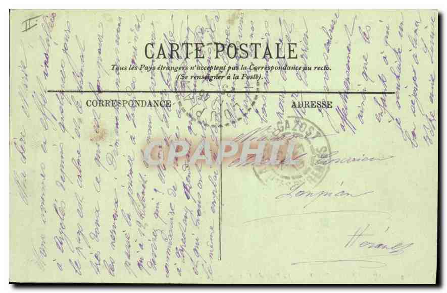 CPA Argeles Gazost Le Parc du Casino — Verso