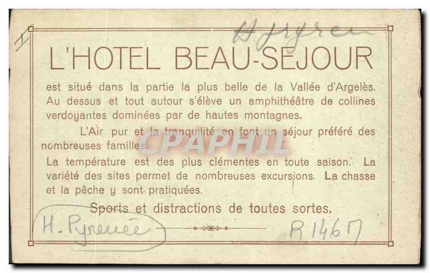 CPA Argeles Gazost Vue generale — Verso