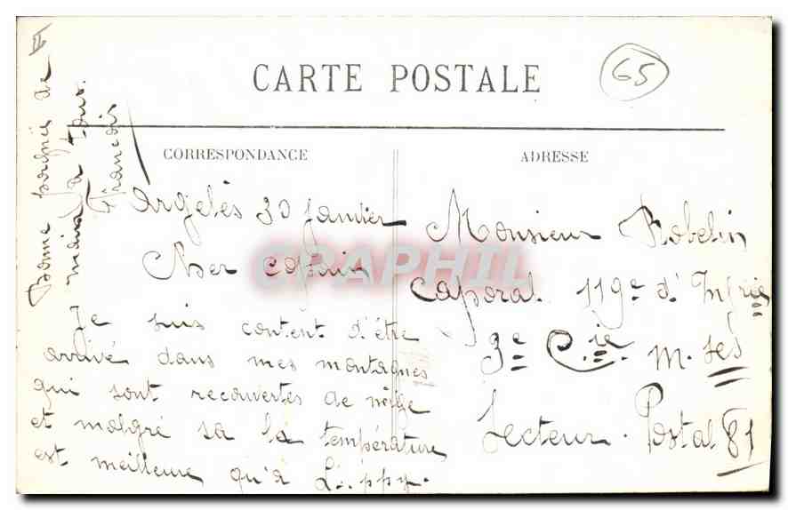 CPA Argeles Gazost L'Eglise — Verso