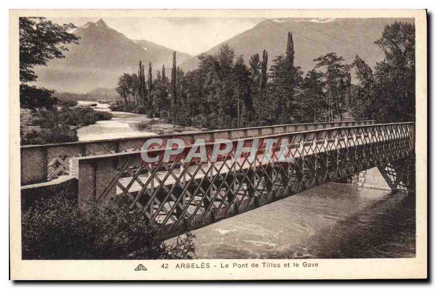 CPA Argeles Le Pont de Tillos et le Gave