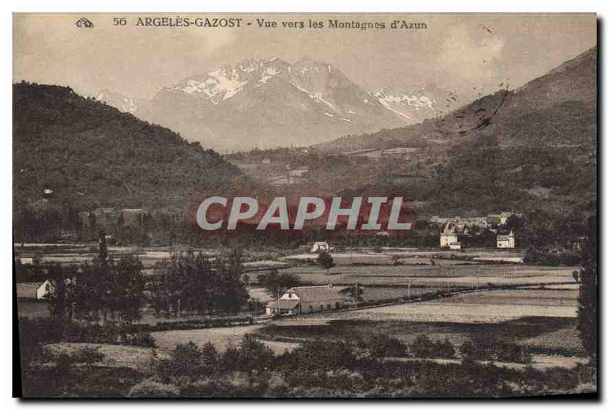 CPA Argeles Gazost Vue vers les Montagnes d'Azun