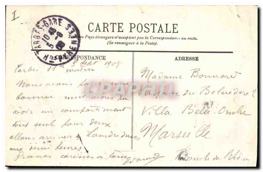 CPA Environs de Cauteret Lac de Gaube le Vignemale — Rückseite