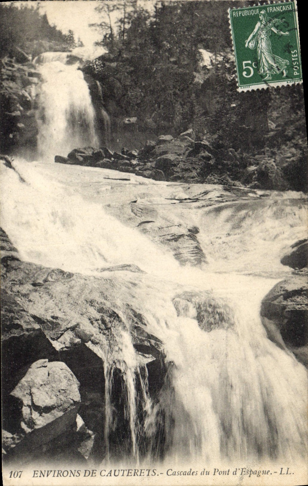 Environs de Cauterets — Cascades du Pont d'Espagne — L.L. n°107