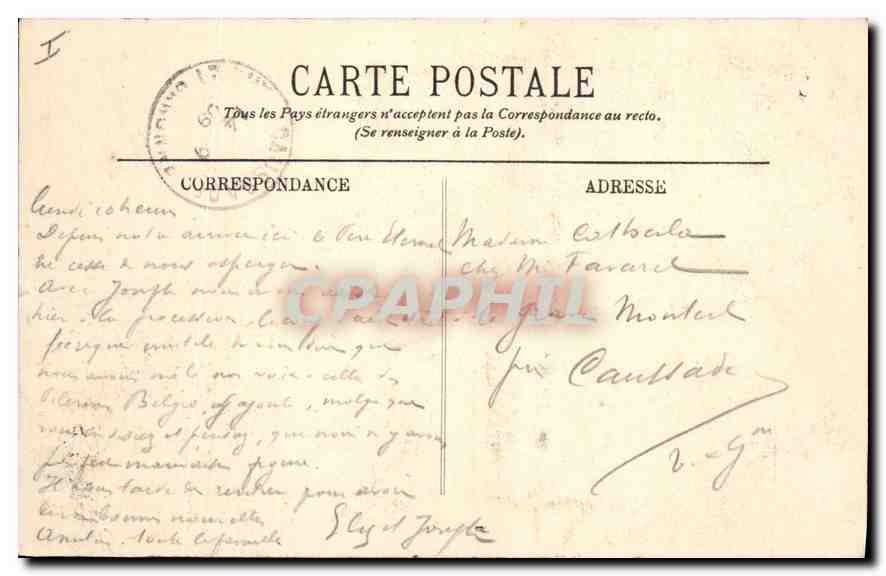 CPA  Environs de Cauteret au Pont d'Espagne — Verso