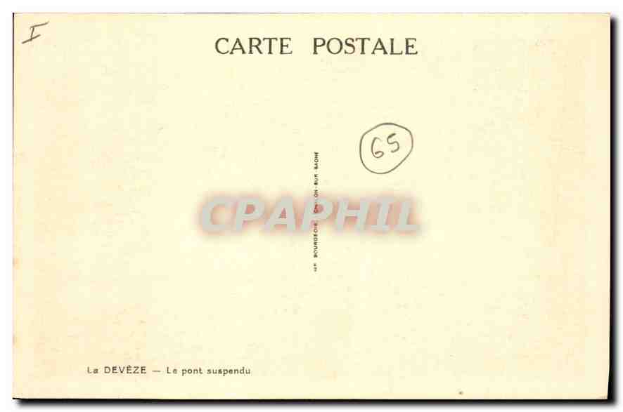 CPA La Deveze  Le Pont suspendu — Rückseite