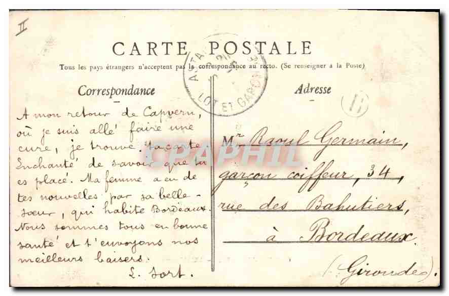 Capvern-les-Bains — L'établissement thermal — A. Villatte, éditeur, Tarbes — Rückseite