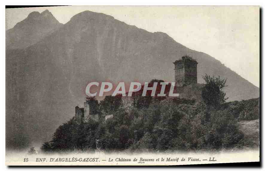 Env. d'Argelès-Gazost — Le Château de Baucens et le Massif de Viscos — LL