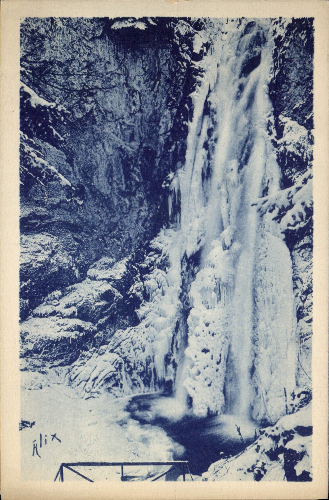 Cascade du Garet — hiver — Éditions ALIX, Bagnères-de-Bigorre (H.P.)