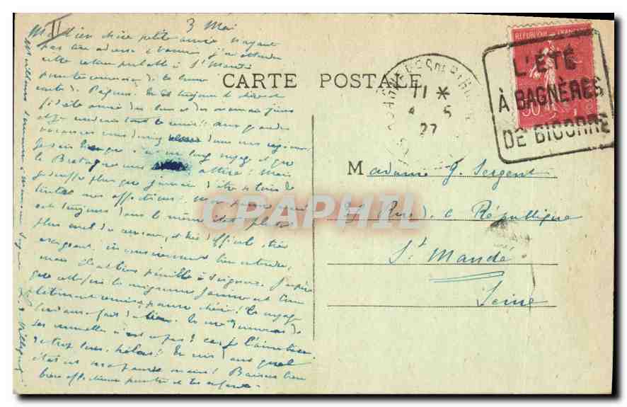 Bagnères-de-Bigorre — Panoramablick — Die Pyrenäen — Rückseite