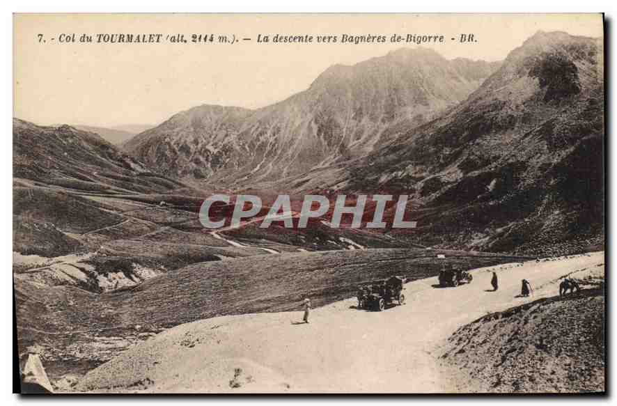 Col du Tourmalet — La descente vers Bagnères-de-Bigorre — BR. — Bloc-Poste Bordeaux