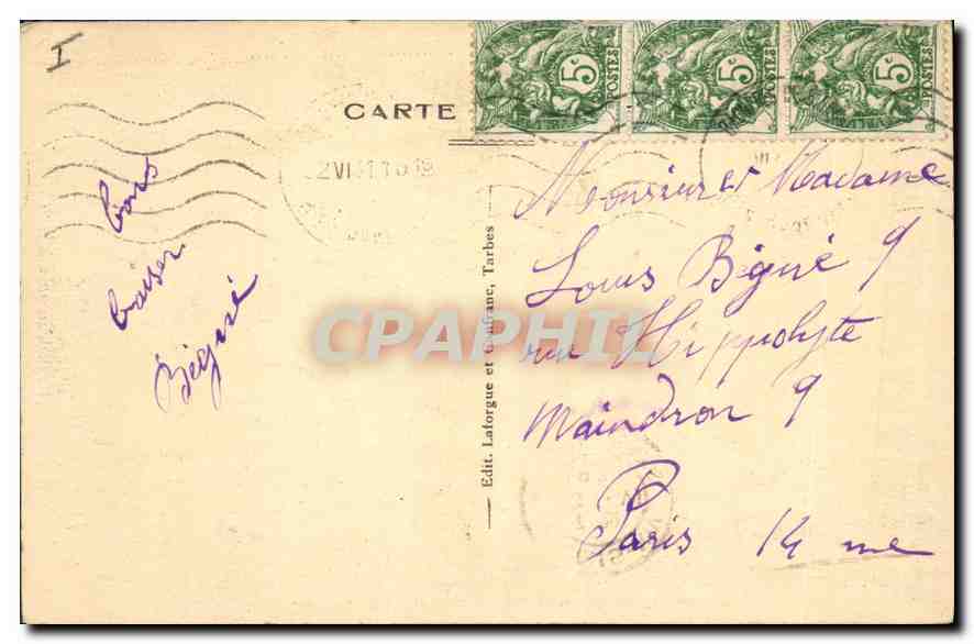 Plaine de Gerde et Pic du Midi de Bigorre — Htes-Pyrénées — Édit. Lalorgue et Cie, Tarbes — Verso