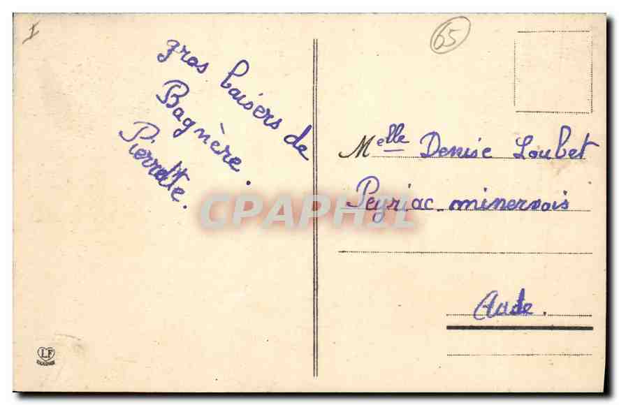 Bagnères-de-Bigorre - Ufer des Adour und Arbizon-Massiv — Verlag: G. LAMOUCHE, PÉRÈS, Toulouse — Rückseite