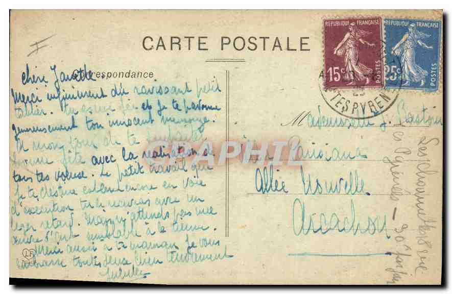 Pic du Midi - Umgebung von Bagnères - Payole und der Pic du Midi (2877) von der Abfahrt des Col d'Aspin — Foto. Labouche F., Toulouse — Rückseite