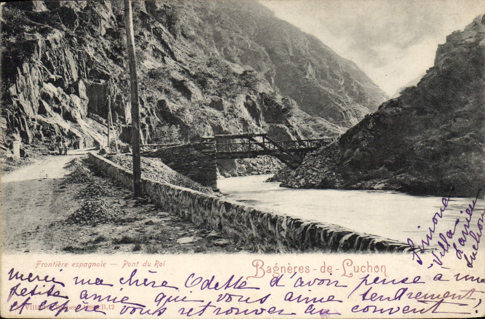CPA Bagnerres de Luchon Frontier espagnole Pont du Roi