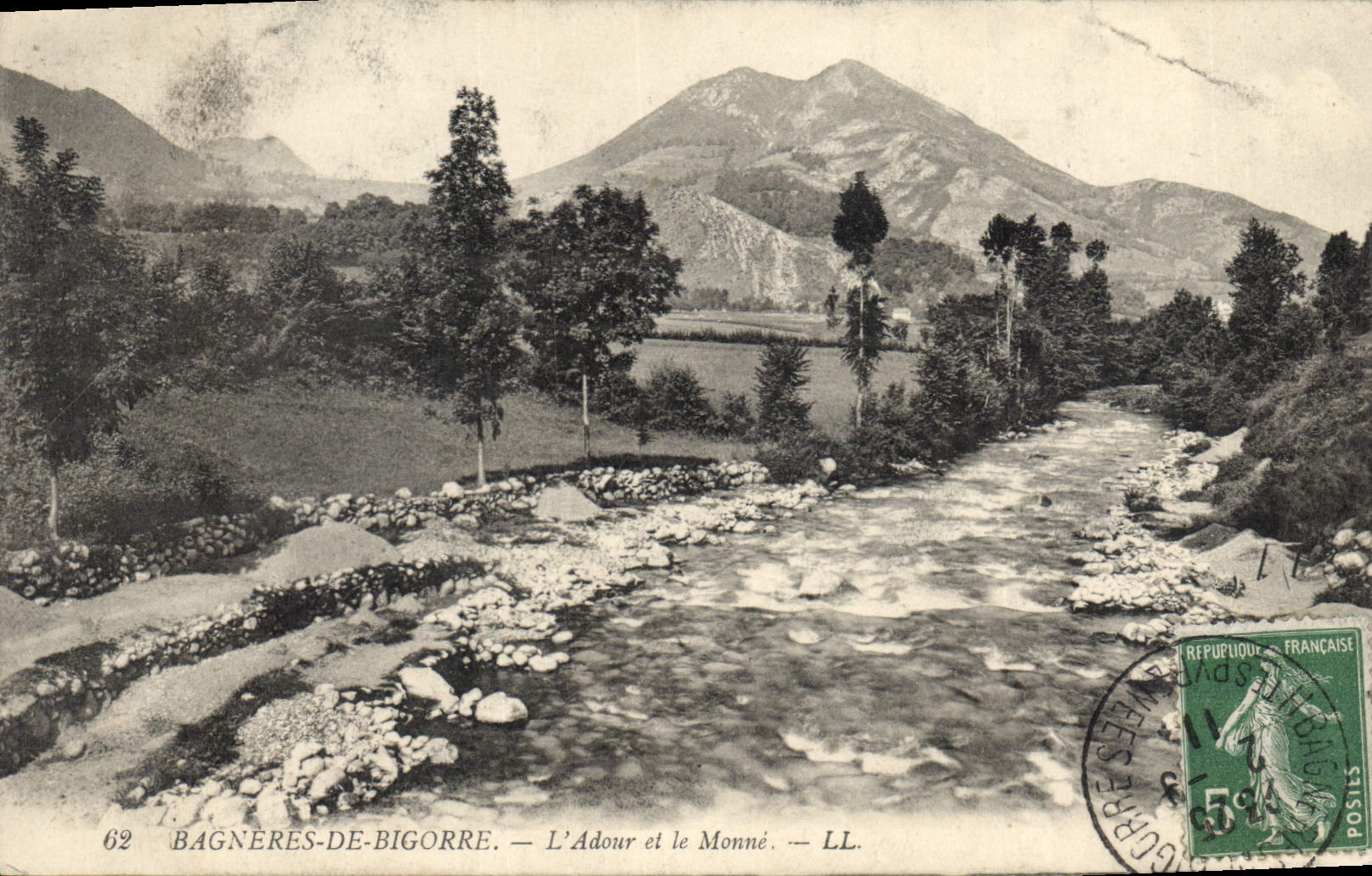 Bagnères-de-Bigorre — L'Adour et le Monné — LL. — n°62