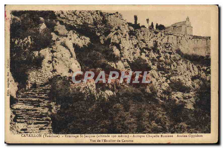 Cavaillon (Vaucluse) - Ermitage St-Jacques (altitude 190 mètres) - Antiquité Chapelle Romane Ancien Oppidum - Vue de l'Escalier de Cavares