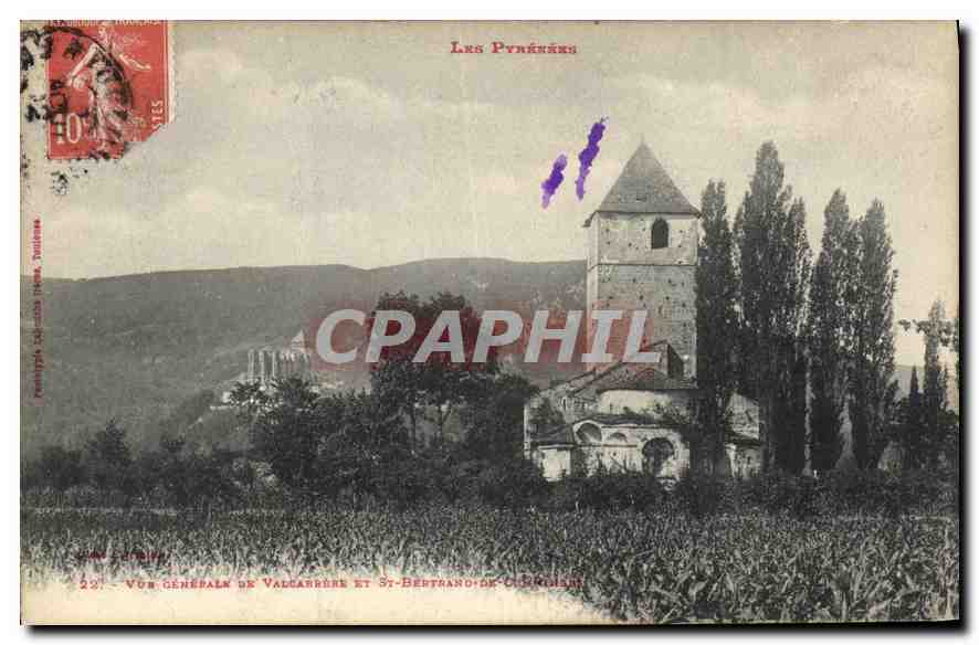 Vue générale de Valcarrère et St-Bertrand-de-Comminges — Les Pyrénées — Éditeur : P. Lefebvre, n° 22