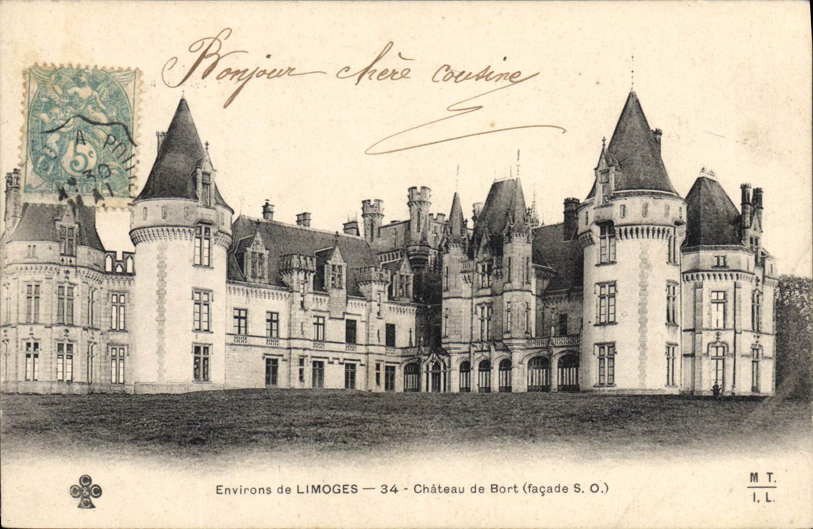 CPA Environs de Limoges Le Chateau de Bort (Facade S O)