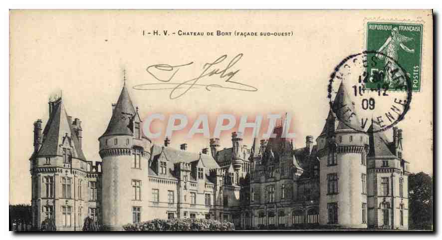 CPA Environs de Limoges Le Chateau de Bort (Facade Sud Ouest)