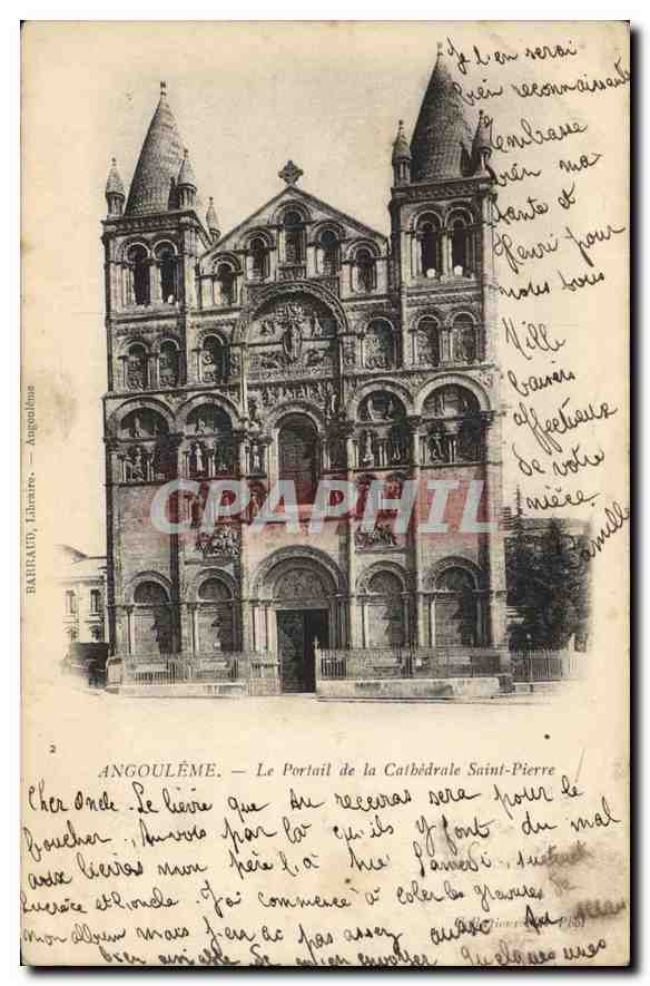 Angoulême — Le Portail de la Cathédrale Saint-Pierre — Bahraut, Libraire, Angoulême
