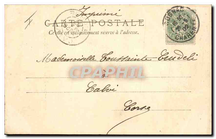 CPA Cognac Porte de la Chapelle du Chateau — Rückseite