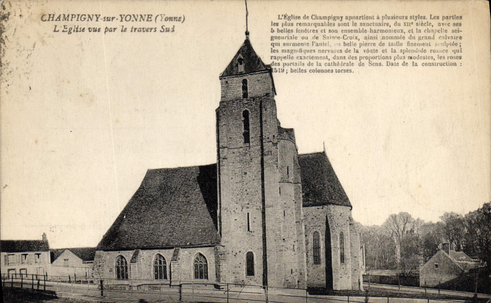 CPA Champigny sur Yonne (Yonne) L'Eglise vue par le traves Sud
