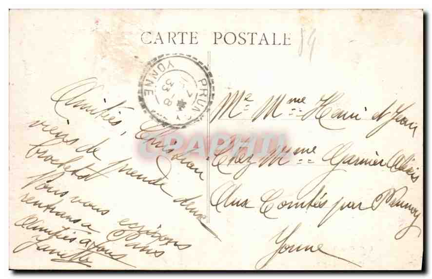 MISY-sur-YONNE — Chapelle des Marquis Sinety — Coll. Girault — Verso