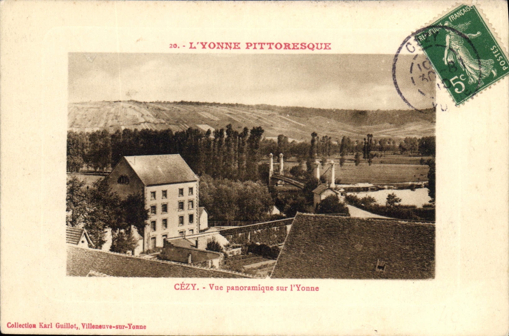 Cézy - Vue panoramique sur l'Yonne — Collection Karl Guillot, Villeneuve-sur-Yonne
