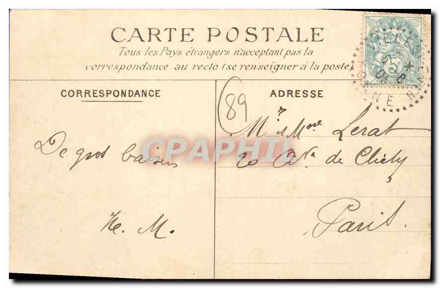 CPA Villeblevin (Yonne) Le Chateau — Back