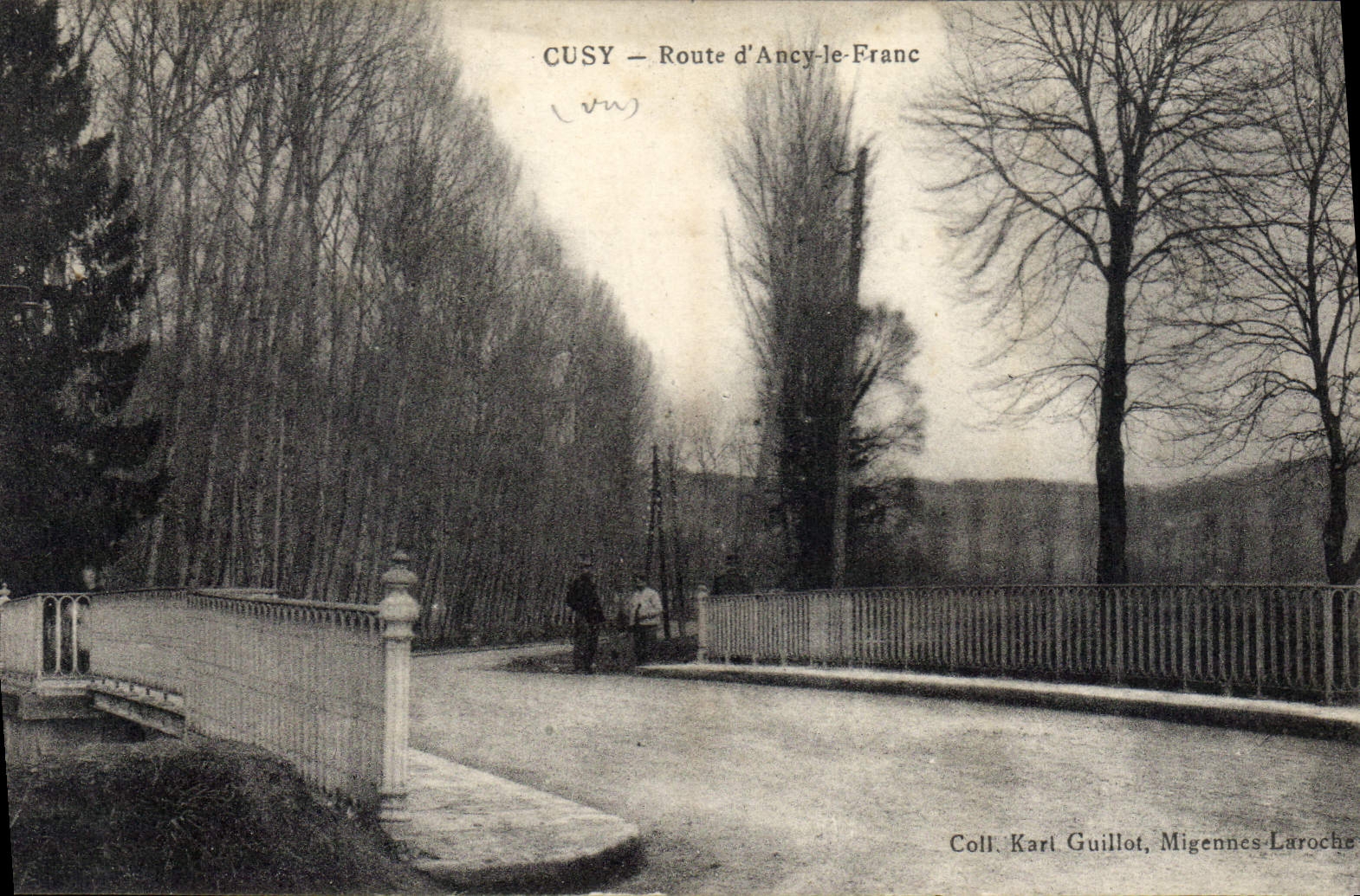 Cusy — Route d'Ancy-le-Franc — Coll. Karl Guillot, Migennes-Laroche