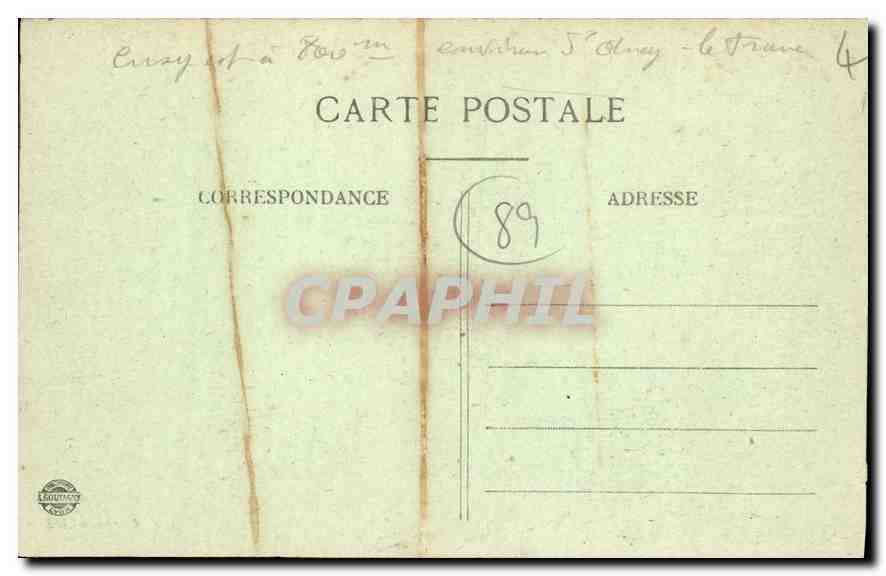 Cusy — Route d'Ancy-le-Franc — Coll. Karl Guillot, Migennes-Laroche — Verso