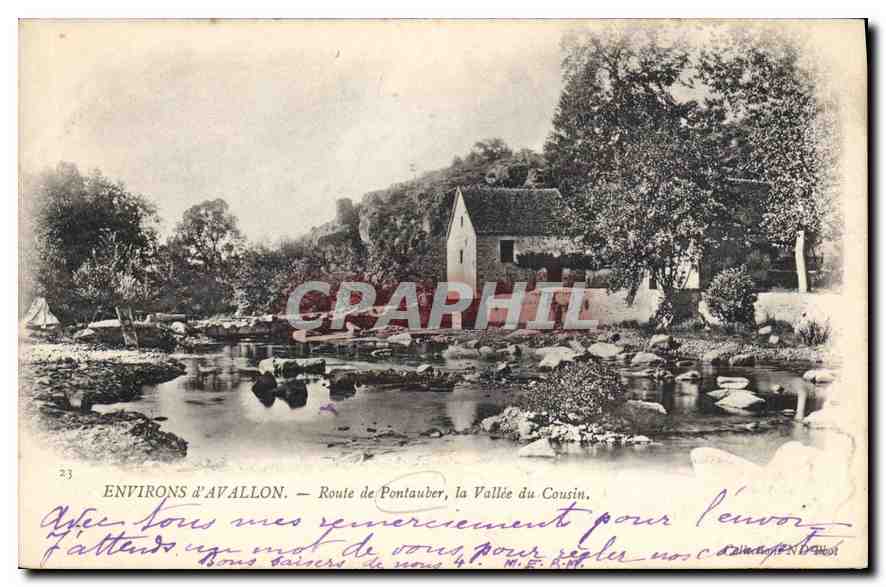 Environs d'Avallon — Route de Pontauber, la Vallée du Cousin — éditeur non identifié, n° 23